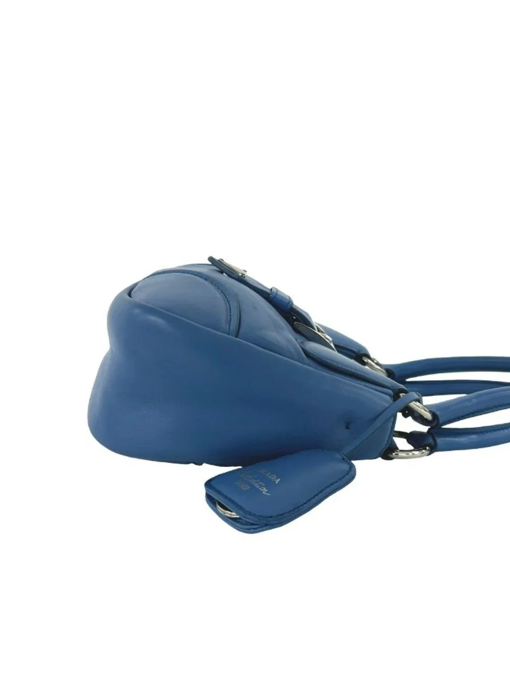 Prada Re Edition Triangle Logo Nappa Leather 2-Way Shoulder Bag Pochette Blue